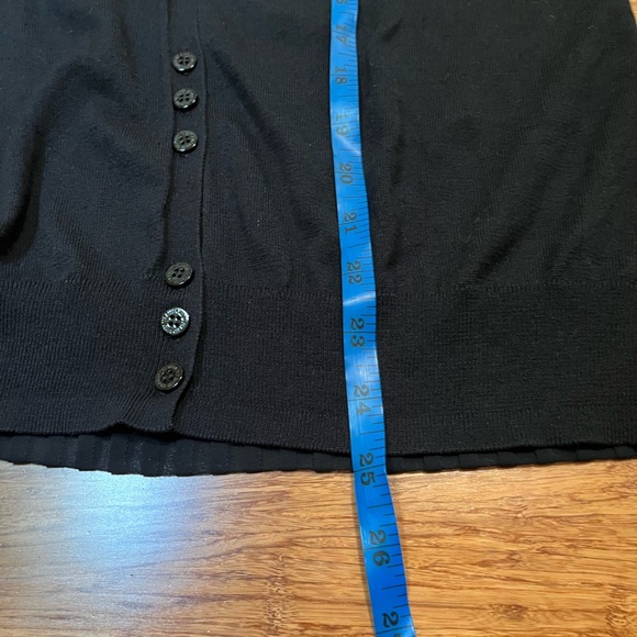 Ted Baker Black Button Front Blouse w/ Sheer Bishop Long Sleeves. Size Medium - Picture 10 of 14